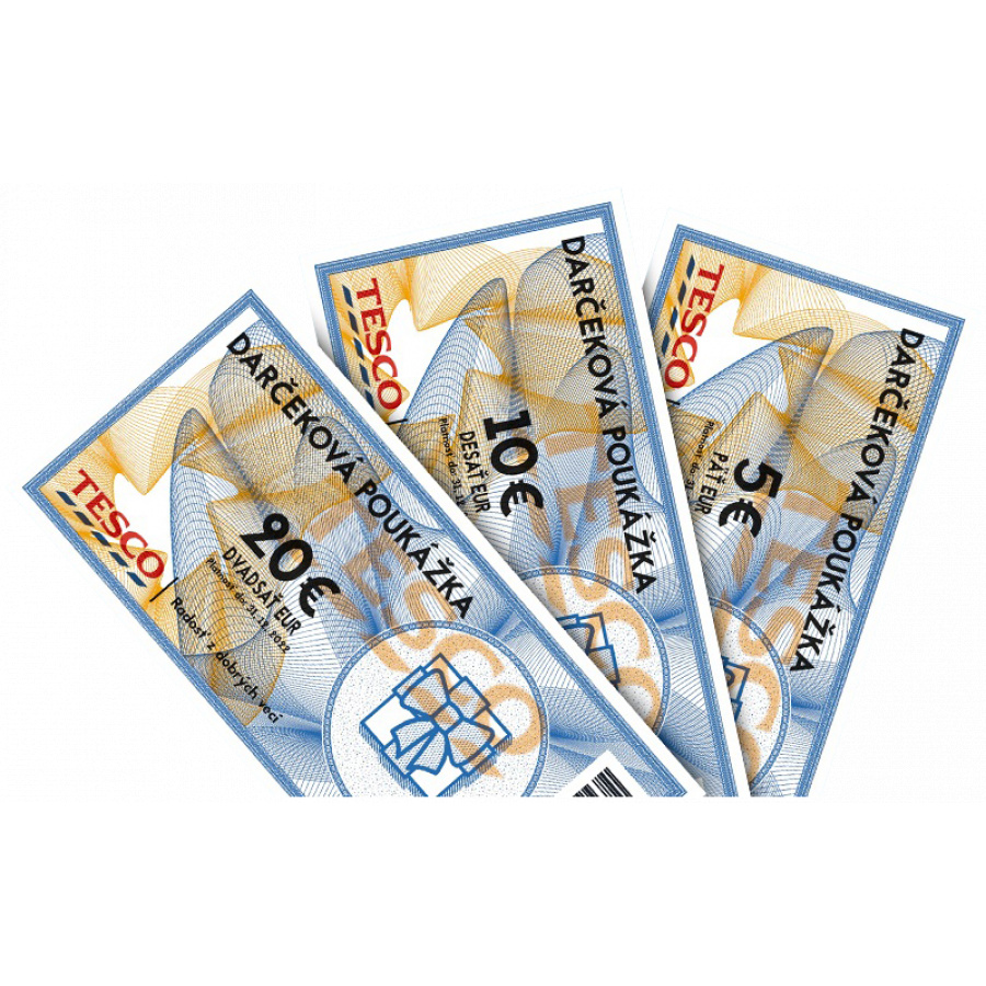 Darčeková poukážka Tesco v hodnote po 20 €